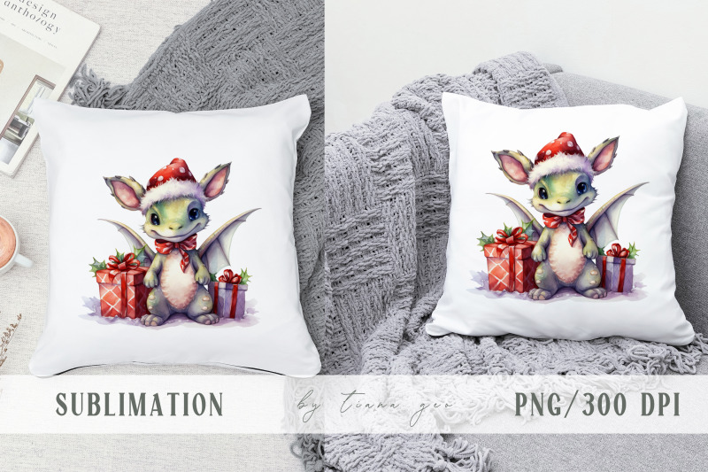 cute-christmas-dragons-with-gift-box-clipart-4-png-files