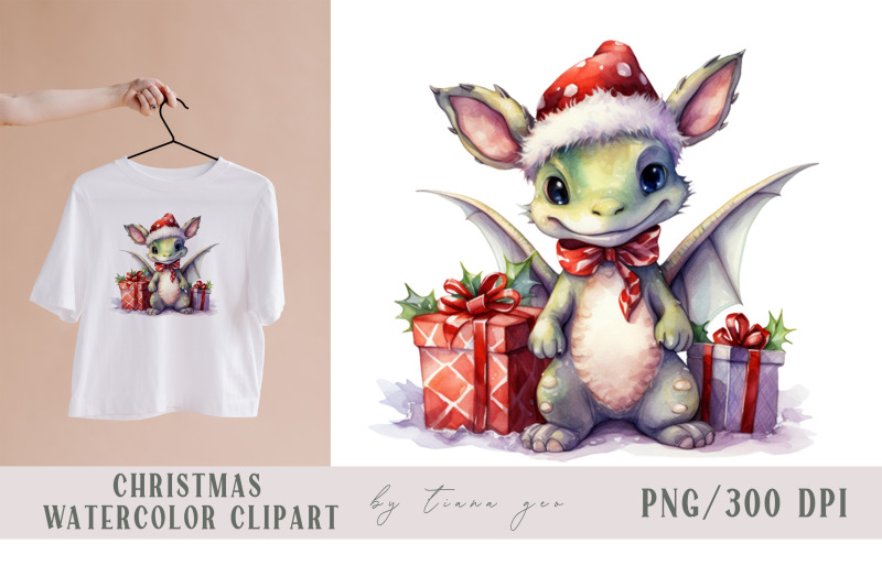 cute-christmas-dragons-with-gift-box-clipart-4-png-files