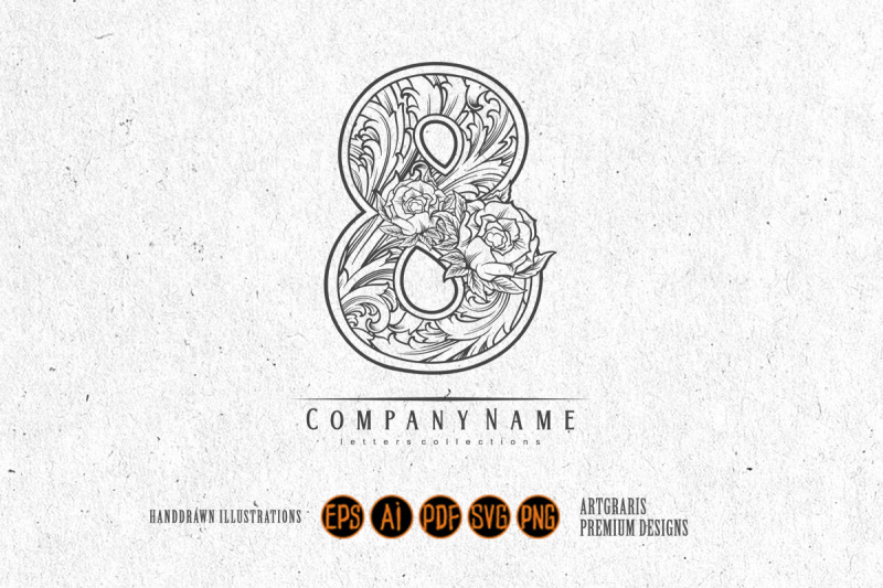 elegance-number-eight-monogram-logo-monochrome