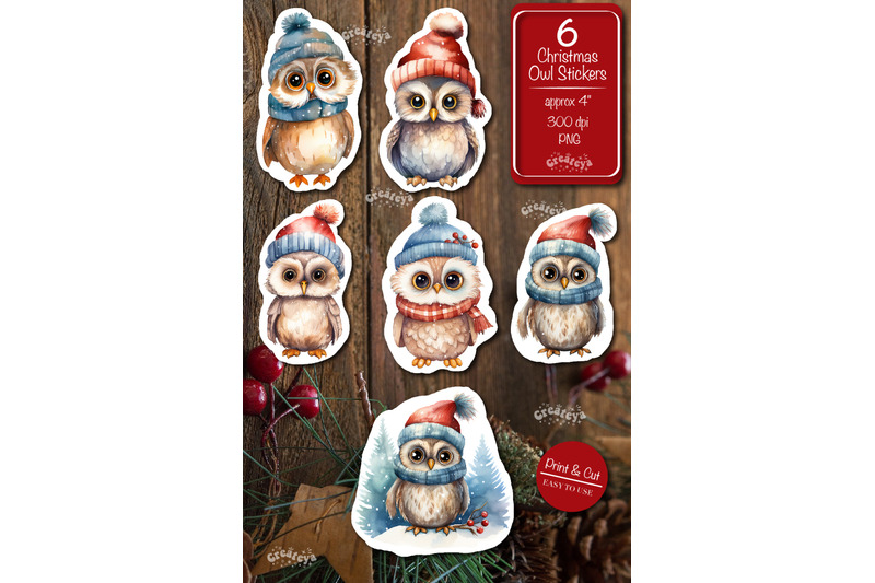 christmas-stickers-png-bundle-owl-printable-stickers