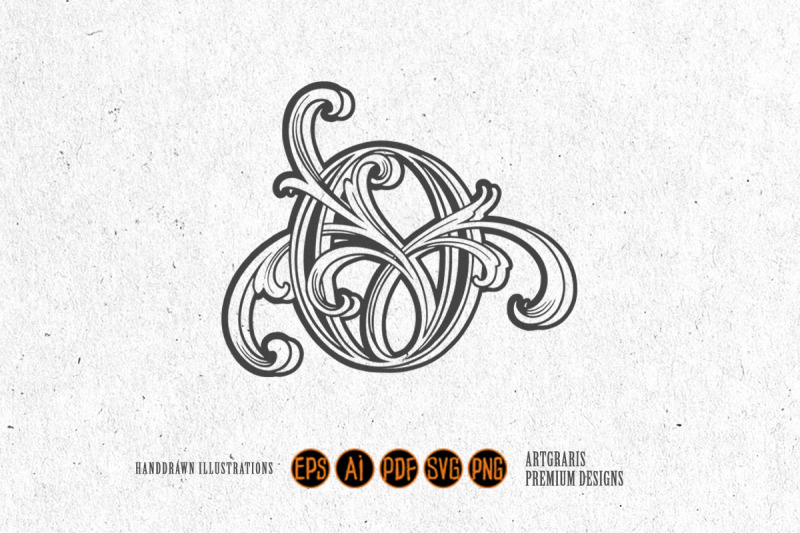 elegant-elegance-number-0-monogram-logo-monochrome