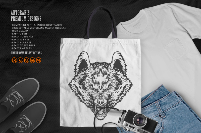 savage-wolf-terrifying-gaze-outline