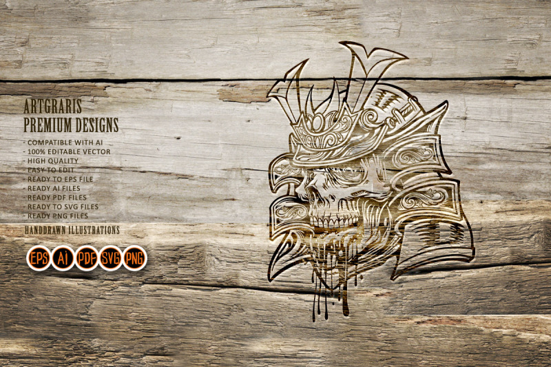 samurai-last-stand-skull-head-elegance-outline