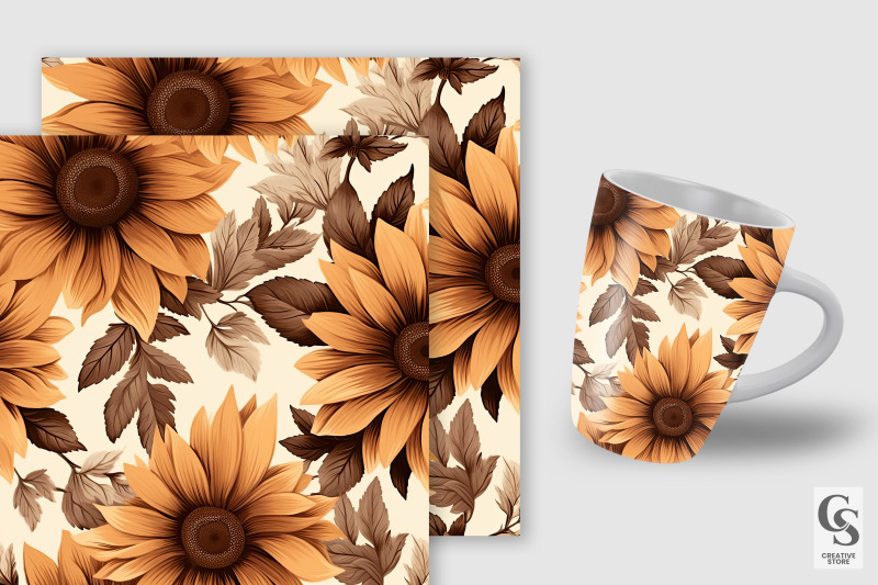 boho-sunflowers-pattern-digital-papers
