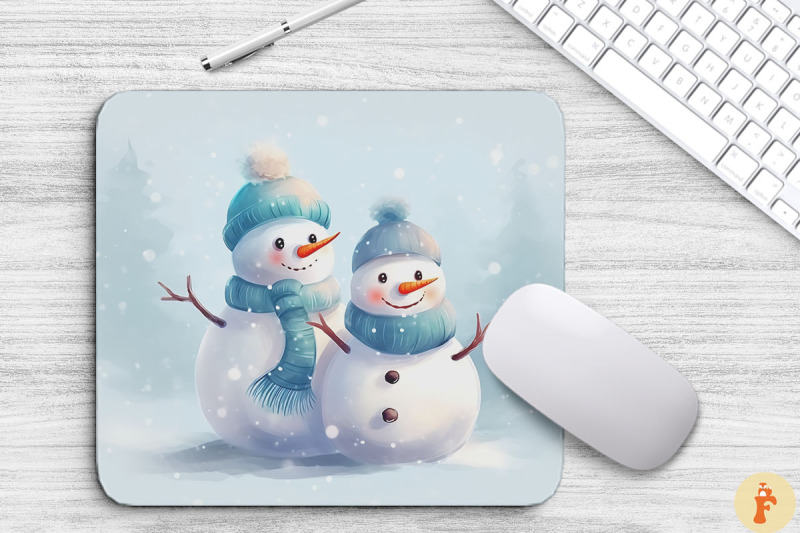 christmas-snowman-couple-mouse-pad