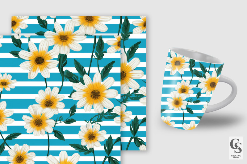 daisy-amp-stripes-floral-digital-paper-patterns