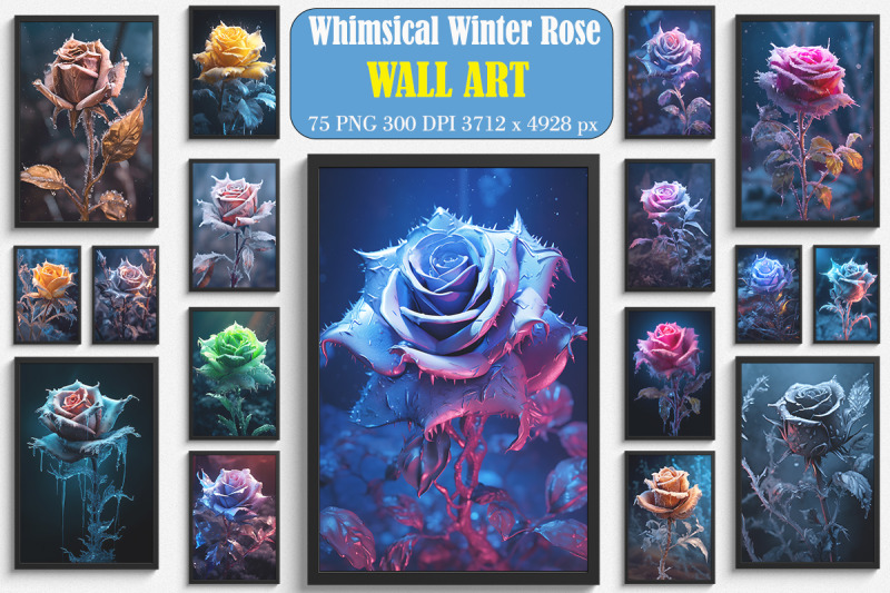 beautiful-whimsical-winter-rose-wall-art