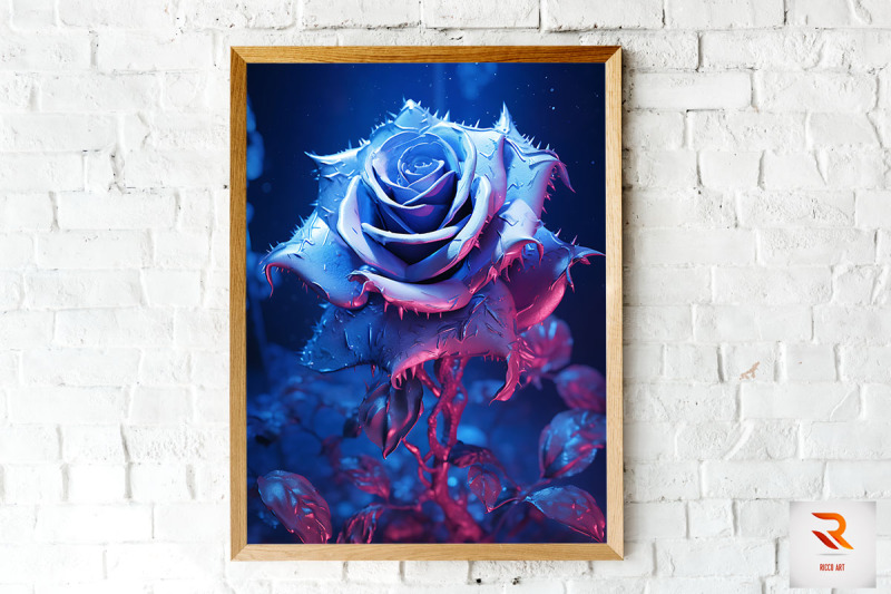 whimsical-winter-blue-rose-wall-art