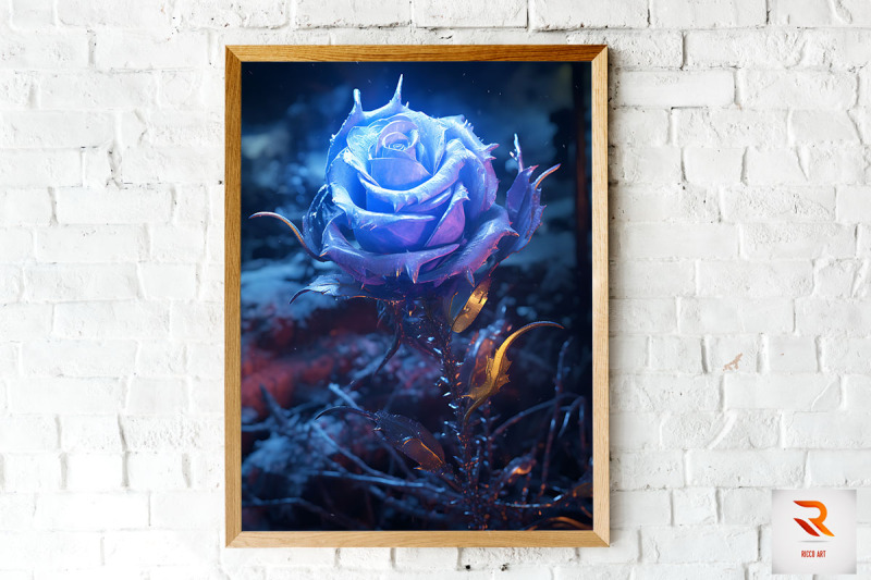 whimsical-winter-blue-rose-wall-art