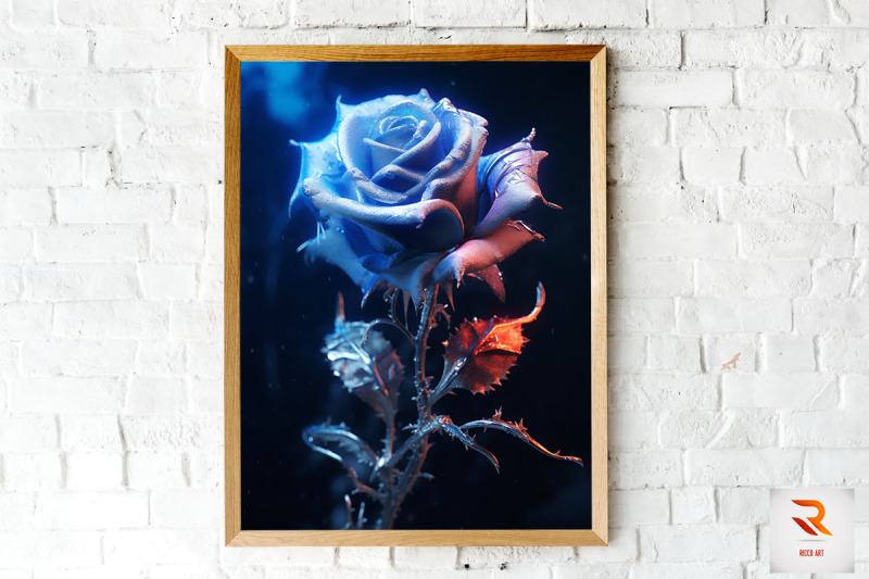 whimsical-winter-blue-rose-wall-art