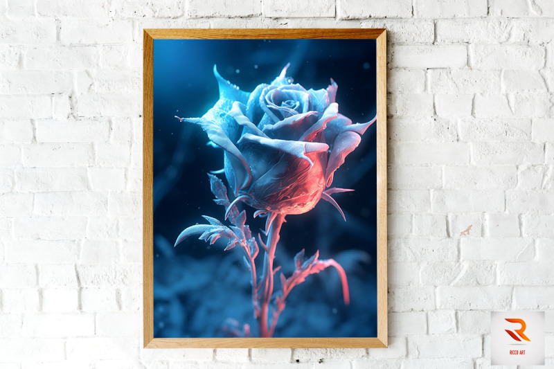 whimsical-winter-cyan-rose-wall-art