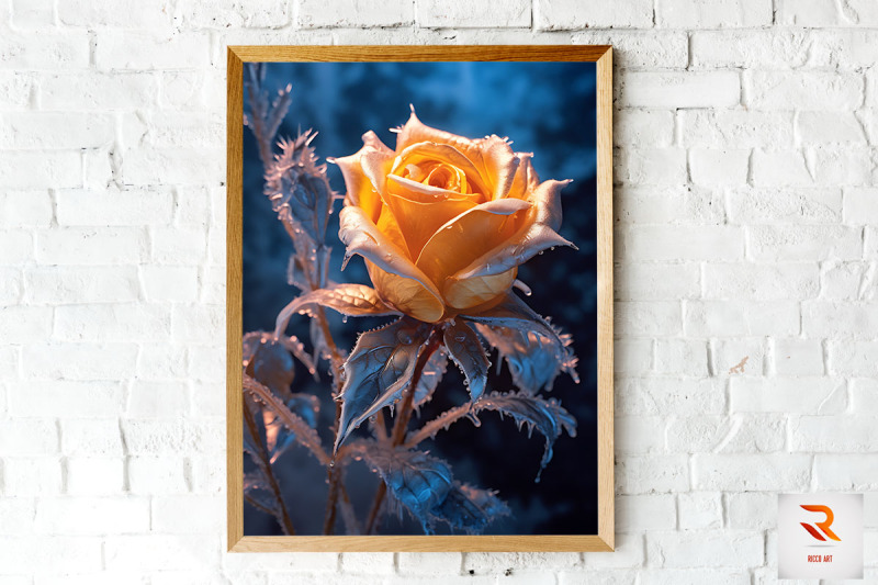 whimsical-winter-gold-rose-wall-art