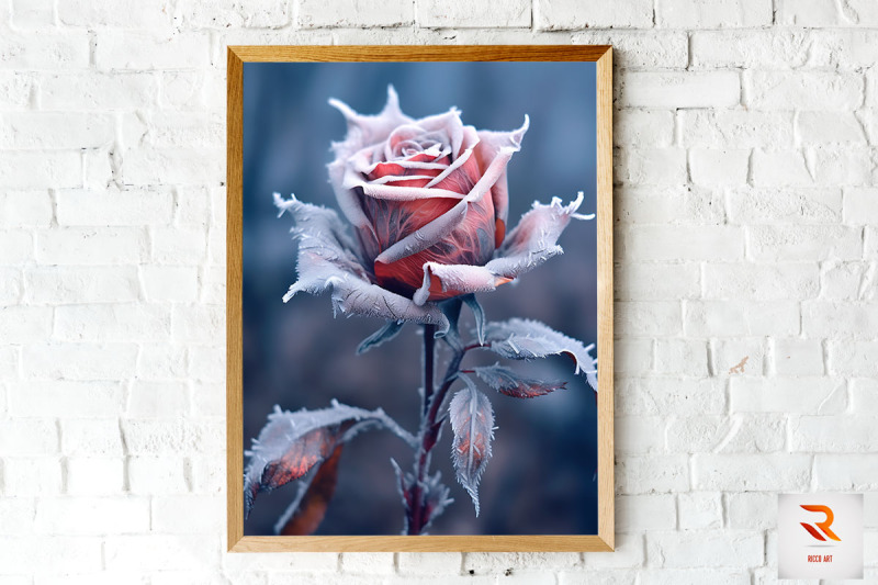 whimsical-winter-gray-rose-wall-art