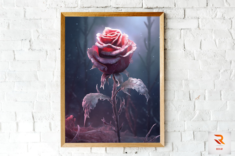 whimsical-winter-maroon-rose-wall-art