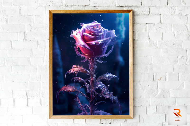 whimsical-winter-purple-rose-wall-art