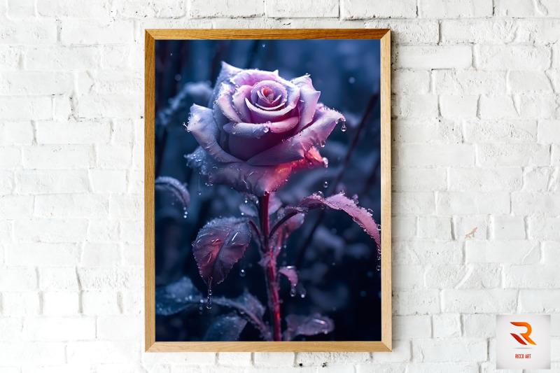 whimsical-winter-purple-rose-wall-art