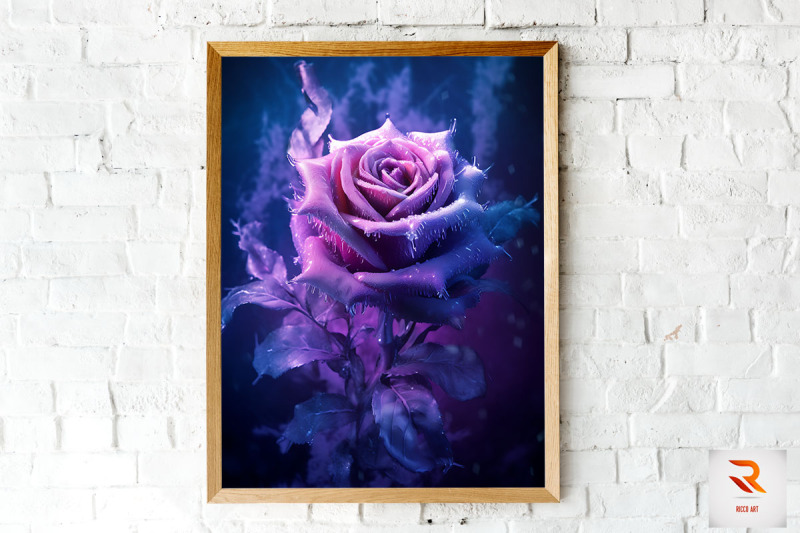 whimsical-winter-purple-rose-wall-art