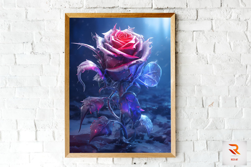 whimsical-winter-purple-rose-wall-art