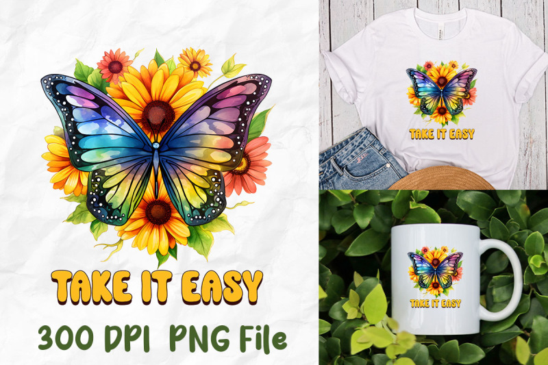 take-it-easy-hippie-butterfly-sunflower