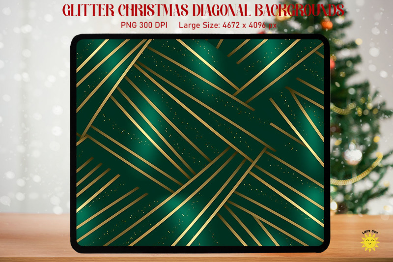 christmas-gold-diagonal-stripes-on-green