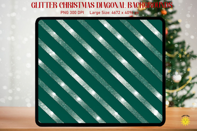 christmas-silver-diagonal-on-green