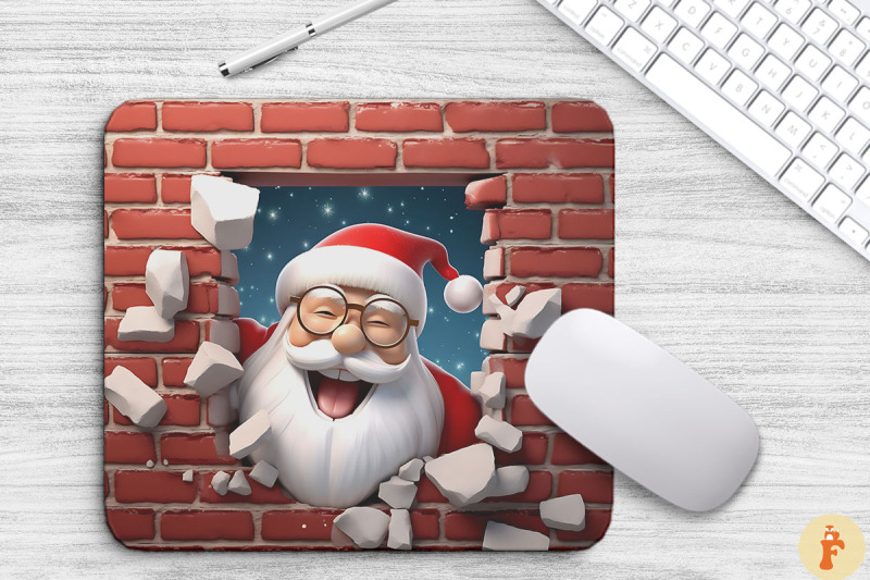 pink-santa-claus-christmas-mouse-pad