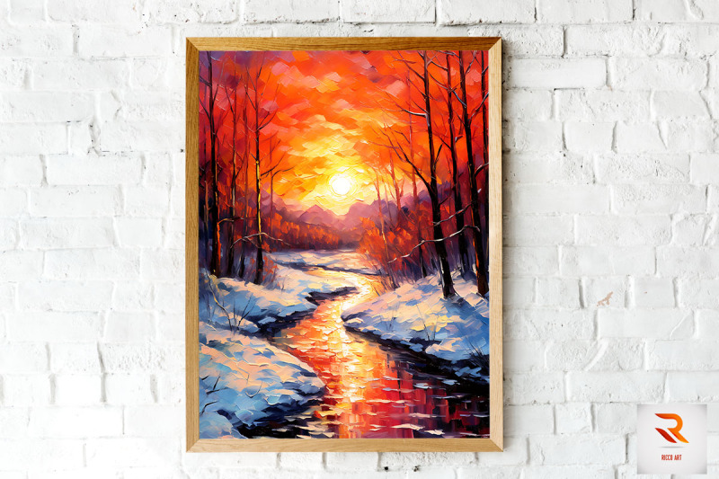 abstract-crimson-winter-sunset-wall-art