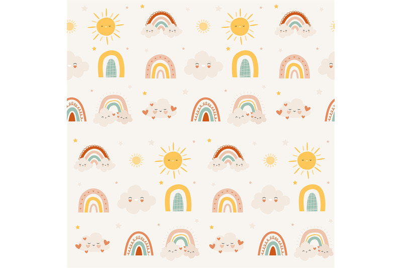 cute-rainbow-sun-pattern-seamless-print-of-childish-abstract-happy-el