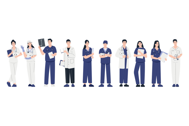 doctors-and-medics-cartoon-medical-workers-in-uniform-giving-treatmen