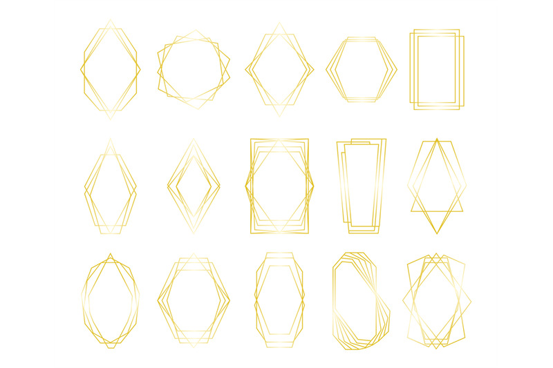 golden-geometric-polygon-decorative-border-hexagon-and-pentagon-shape