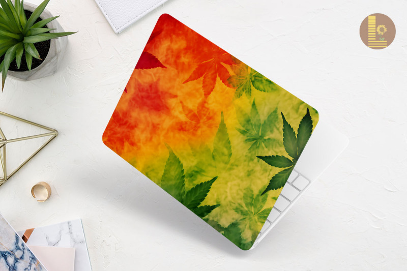 cannabis-themed-tie-dye-laptop-skin