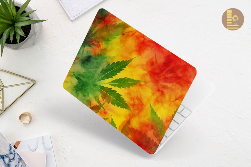 cannabis-themed-tie-dye-laptop-skin