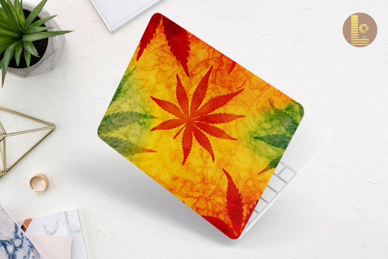 cannabis-themed-tie-dye-laptop-skin