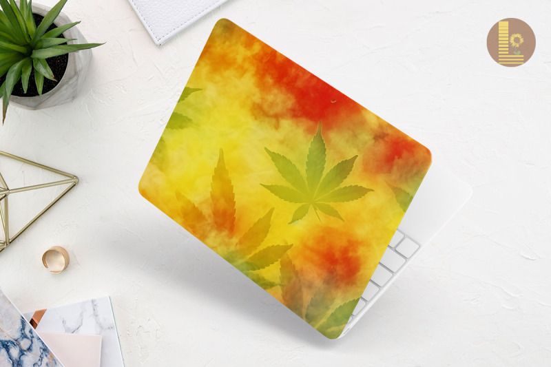 cannabis-themed-tie-dye-laptop-skin