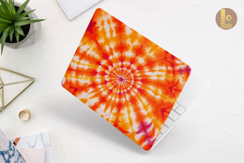 orange-rainbow-tie-dye-laptop-skin