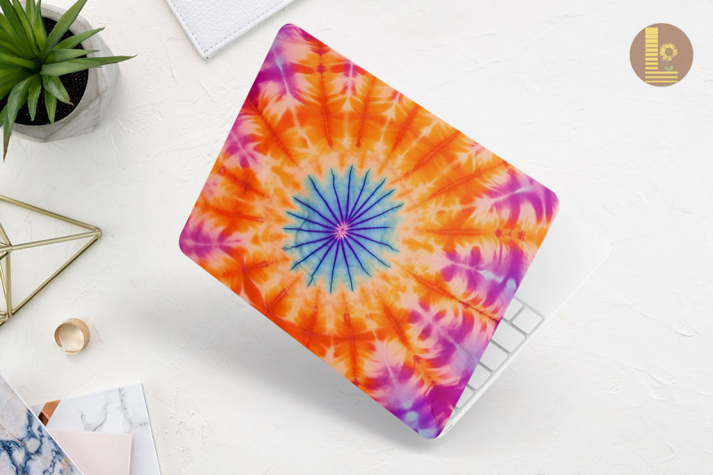 orange-rainbow-tie-dye-laptop-skin