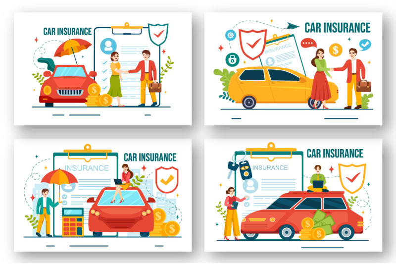 12-car-insurance-vector-illustration