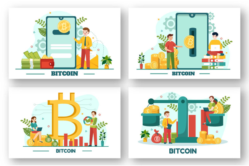 12-bitcoin-cryptocurrency-coins-illustration