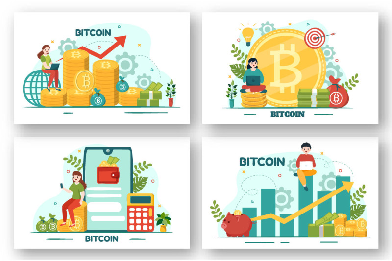 12-bitcoin-cryptocurrency-coins-illustration