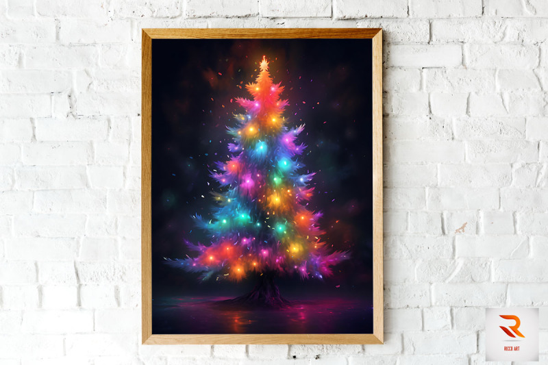 colorful-drawing-christmas-tree-wall-art