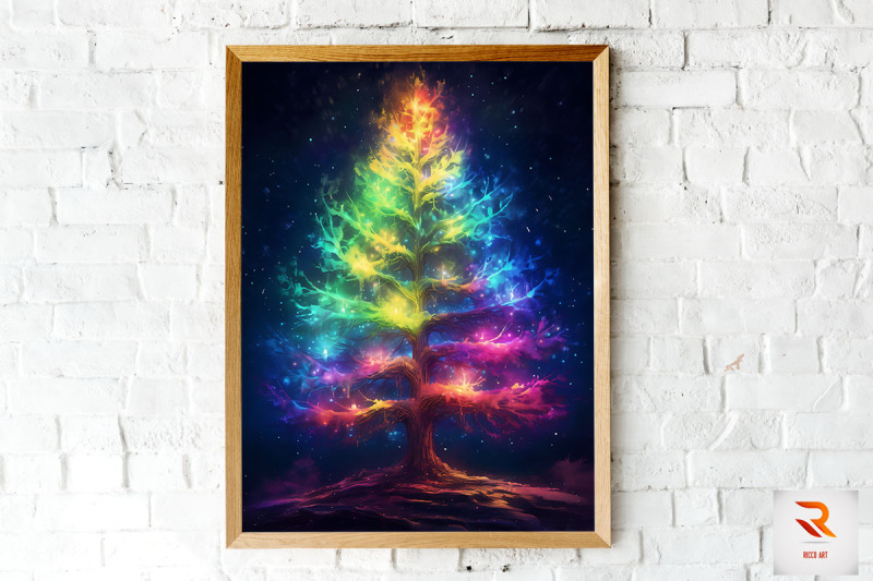 colorful-radius-christmas-tree-wall-art