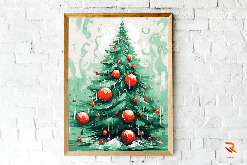 watercolor-christmas-tree-wall-art