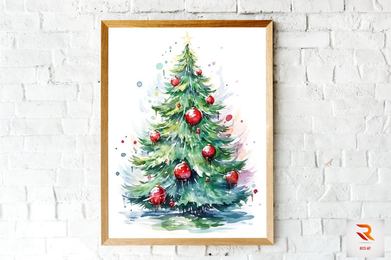 watercolor-christmas-tree-wall-art