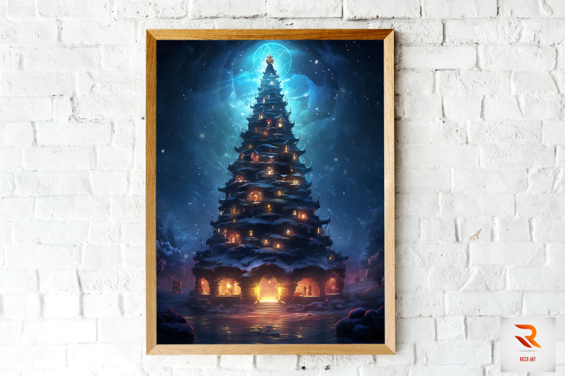 beautiful-christmas-tree-house-wall-art