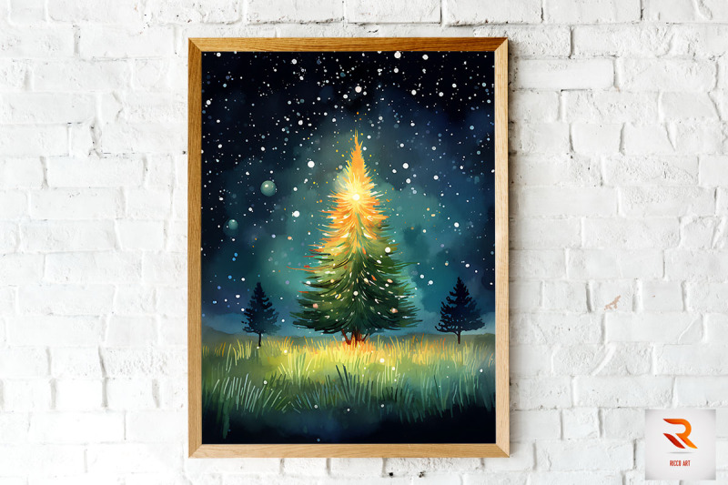 christmas-tree-in-grass-field-wall-art