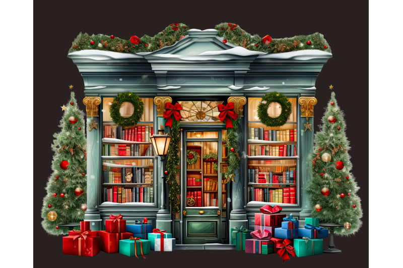 christmas-bookstore-digital-art-download-christmas-village-clipart-bu