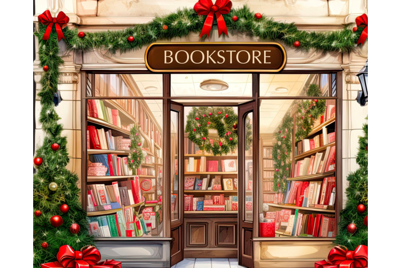 christmas-bookstore-digital-art-download-christmas-village-clipart-bu