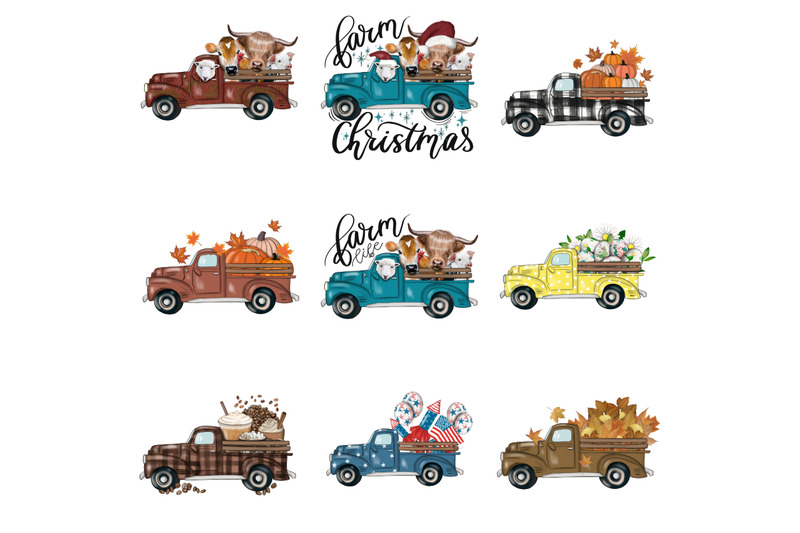 seasonal-trucks-bundle-clipart-fall-christmas-halloween-spring-su