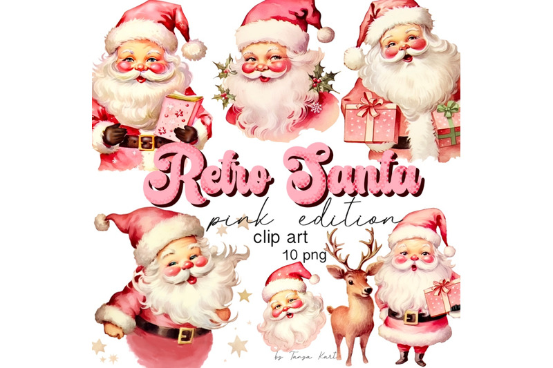 retro-santa-claus-clipart-bundle