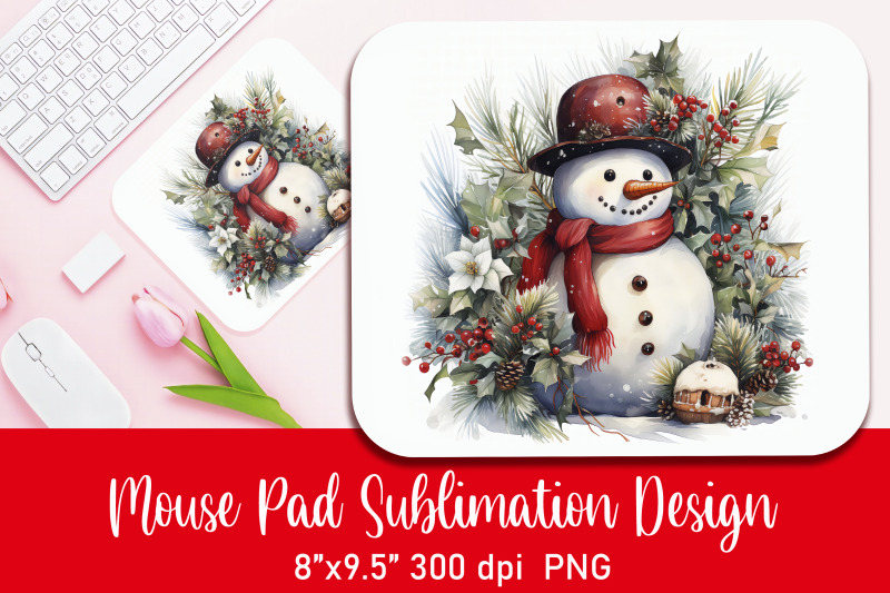 cute-smiling-snowman-mouse-pad-sublimation-png